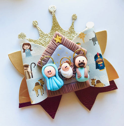 Christmas Nativity Crown Clay bow