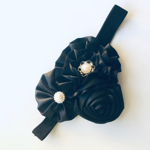 Chiffon Trio Flower bow headband