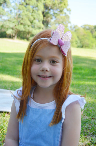 Easter Bunny Pink Glitter Bow Ears