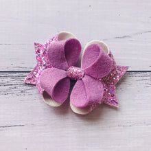 Load image into Gallery viewer, Purple Glitter Felt Posey Bow