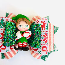 Load image into Gallery viewer, Christmas Elf Buddy Medium Clay bow