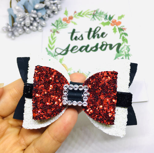 Christmas Santa Red Medium bow - headband or clip