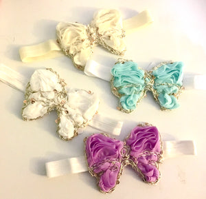 Baby butterfly motif bow - choose colour