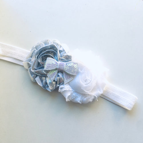 Chiffon Trio Flower bow headband