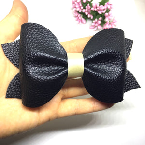 Extra Large Luxe Pink Leatherette Pinch Bow