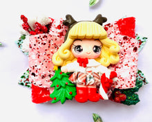 Load image into Gallery viewer, Christmas Girl Medium Clay bow