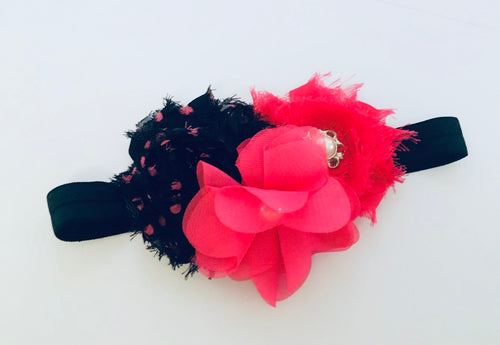 Chiffon Trio Flower bow headband