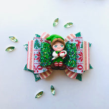 Load image into Gallery viewer, Christmas Elf Buddy Medium Clay bow