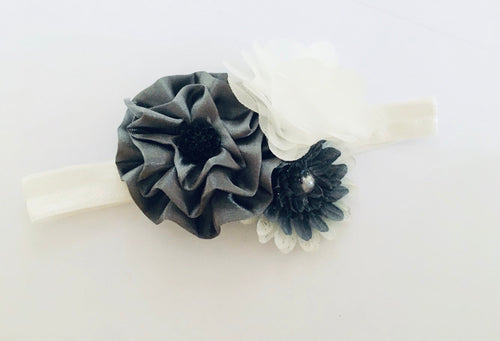 Chiffon Trio Flower bow headband