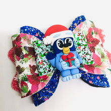Load image into Gallery viewer, Christmas Blue Dog Large Clay bow