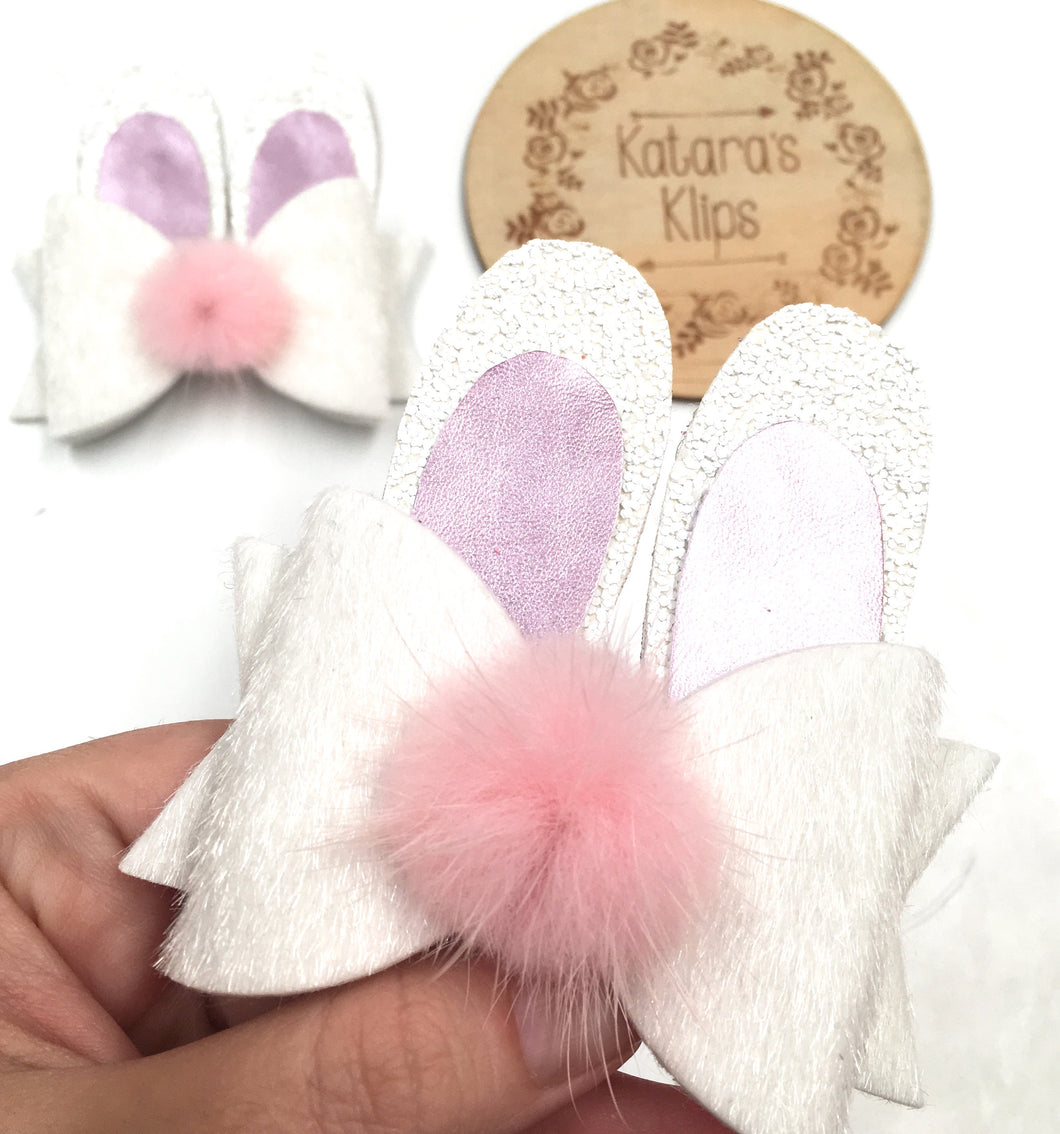 Easter Bunny White Bow Ears