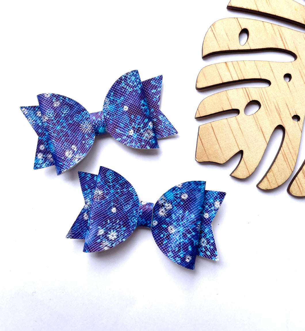 Christmas Snowflake Piggytail clip pair