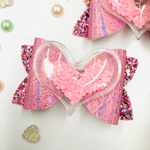 Load image into Gallery viewer, Sequin Heart Pink bow