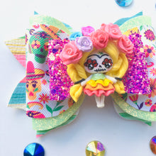 Load image into Gallery viewer, Clay Girl Sugar Skull Fiesta Bow