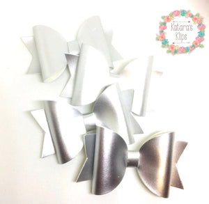 Silver Simple Satin Bow