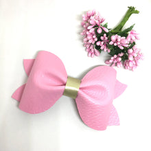 Load image into Gallery viewer, Extra Large Luxe Pink Leatherette Pinch Bow