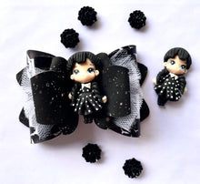 Load image into Gallery viewer, Wednesday Addams Clay Bow