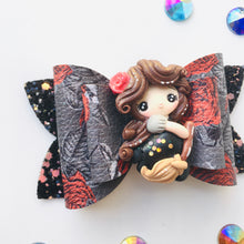 Load image into Gallery viewer, Clay Witch Rose Halloween Bow