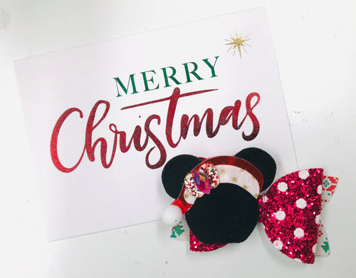 Christmas Mouse Holiday bow