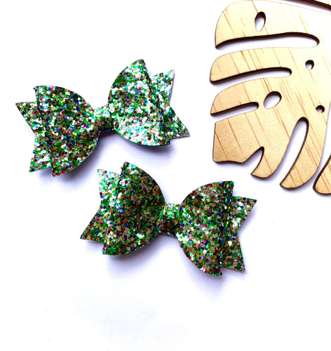 Christmas Confetti Piggytail clip pair