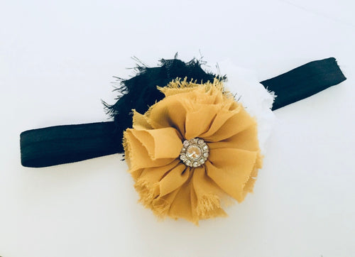 Chiffon Trio Flower bow headband