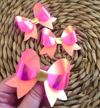 Load image into Gallery viewer, Pink Iridescent Lily bow