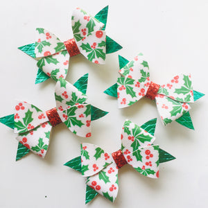 Christmas Mistletoe Glitter bow